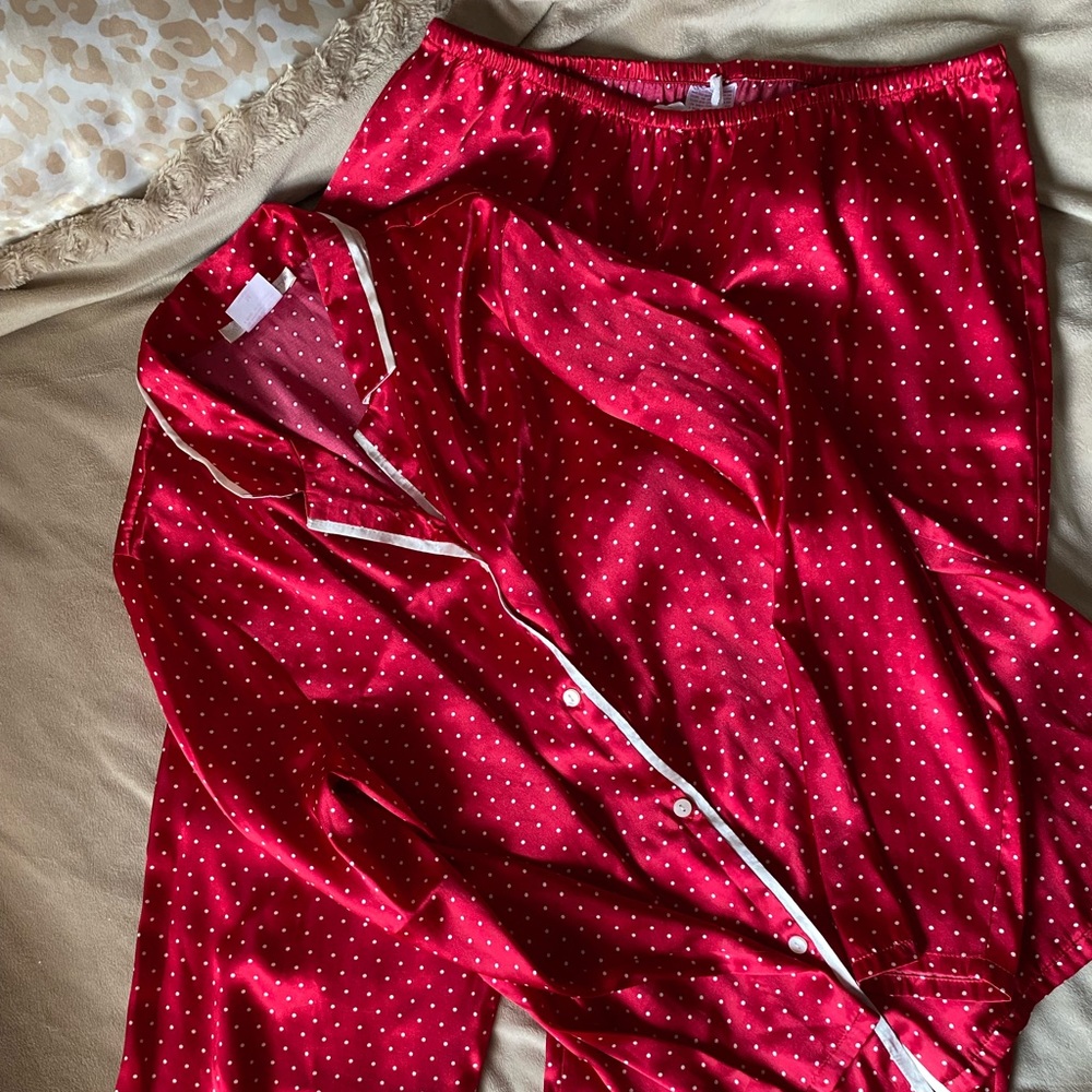 Red Satin Pajama set